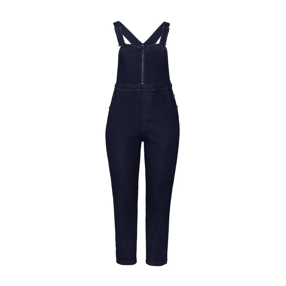Universal Standard Olivia Denim Overalls XL Dark Indigo Stretch Straight Leg 26